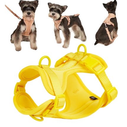 Pet PVC Strap Macaron Color Dog Chest Strap, Size: XS(Yellow)-garmade.com