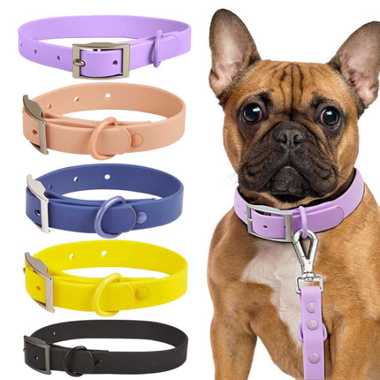 PVC Pet Loop Horsarine Dog Collar, Size: S(Yellow)-garmade.com