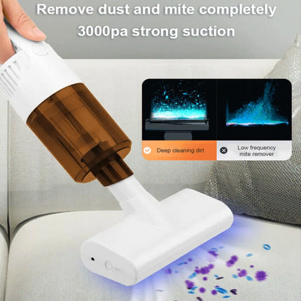 K9T 6W 3000 Pa Wireless Mite Removal Instrument Handheld Portable Vacuum Cleaner(White)-garmade.com