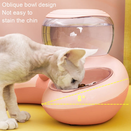 Automatic Drinking Water Feed Double Bowl Anti-overturning Dog Basin, Specification: Pink-garmade.com