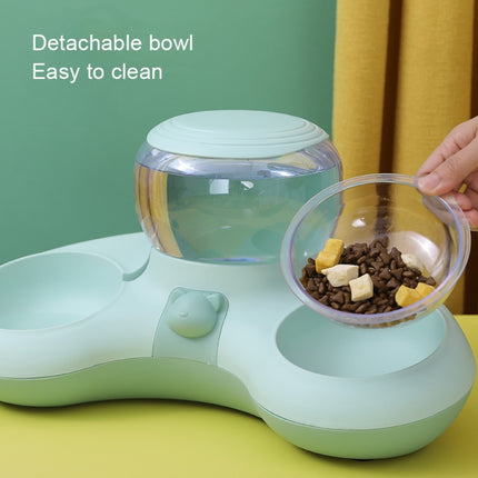 Automatic Drinking Water Feed Double Bowl Anti-overturning Dog Basin, Specification: Green-garmade.com