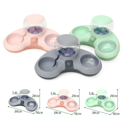 Automatic Drinking Water Feed Double Bowl Anti-overturning Dog Basin, Specification: Pink+Placemat-garmade.com