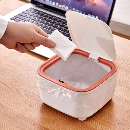 Home Desktop Mini Bomb Lid Trash Can Office Paper Basket(Green)-garmade.com