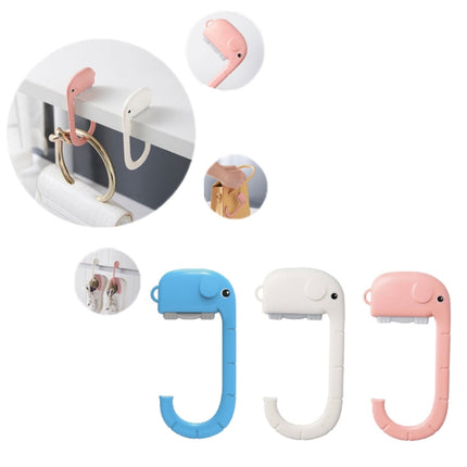 3 PCS Office Deskside Portable Removable Bag Hook(White)-garmade.com