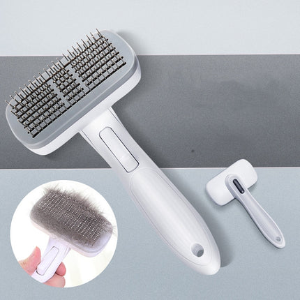 Pet Comb Cat Dog Hair Brush Hair Removal Tool, Style: Steel Needle (Gray)-garmade.com