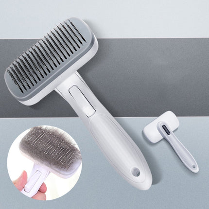 Pet Comb Cat Dog Hair Brush Hair Removal Tool, Style: Steel Wire (Gray)-garmade.com