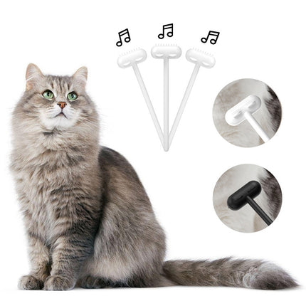 Pet Cat and Dog Supplies Long Handle Comb With Base(White)-garmade.com