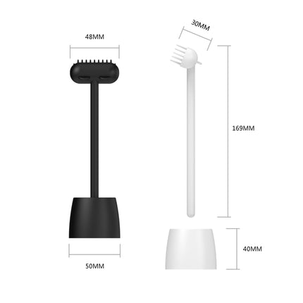 Pet Cat and Dog Supplies Long Handle Comb With Base(White)-garmade.com