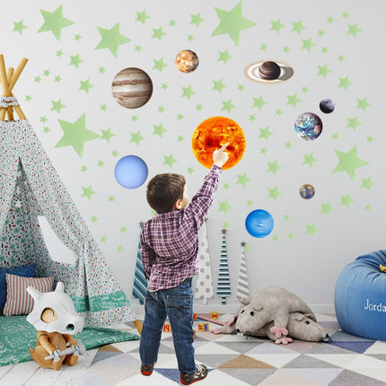 PVC Solar System Children Room Decoration Luminous Wall Sticker Set(3601+3614)-garmade.com