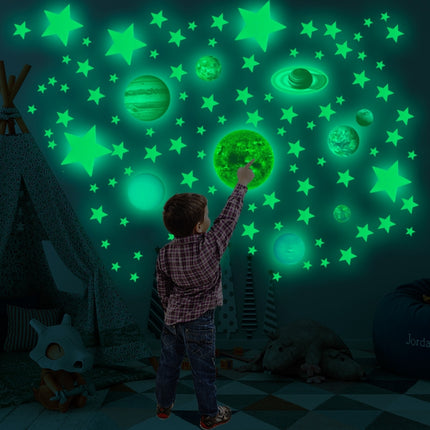 PVC Solar System Children Room Decoration Luminous Wall Sticker Set(3655+3255)-garmade.com
