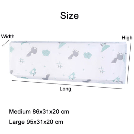 Household Hanging Air Conditioner Cartoon Dust Cover, Size: 86x31x20cm(Green Wild Fox)-garmade.com