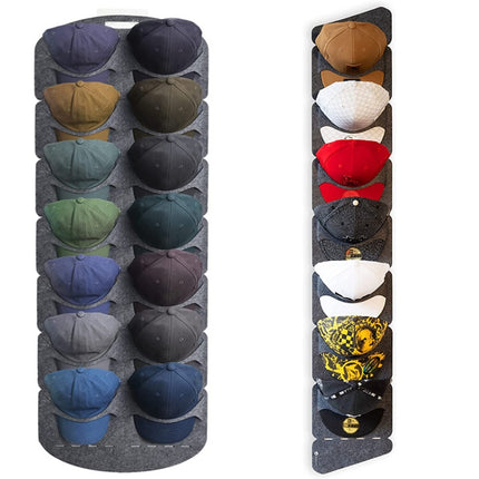 2 PCS Felt Baseball Cap Display Stand Non-woven Hanging Storage Bag,Style: 7 Grids Single Row 3mm-garmade.com