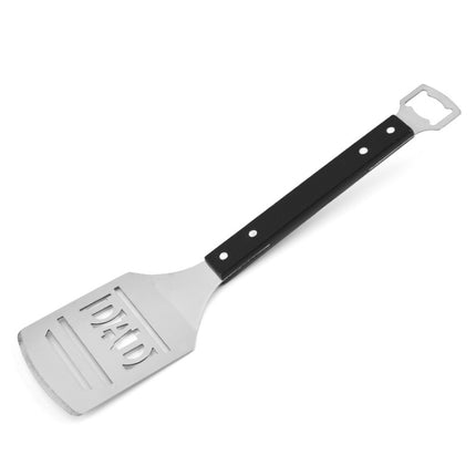Stainless Steel BBQ Letter Shovel Outdoor Camping BBQ Tools With Bottle Opener Function(Black)-garmade.com