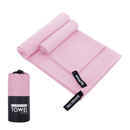 Absorbent Quick Dry Sports Towel Microfiber Bath Towel 40x80cm(Pink Round Mesh Bag)-garmade.com