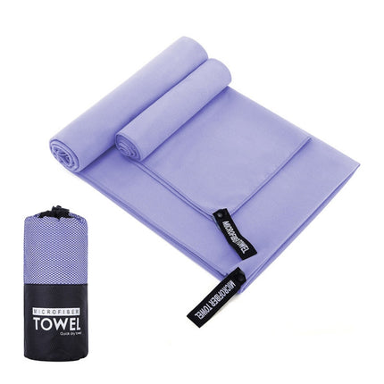 Absorbent Quick Dry Sports Towel Microfiber Bath Towel 40x80cm(Light Purple Round Mesh Bag)-garmade.com