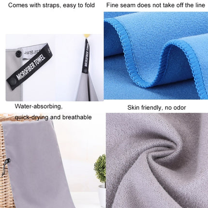 Absorbent Quick Dry Sports Towel Microfiber Bath Towel 76x152cm(Sky Blue Round Mesh Bag)-garmade.com