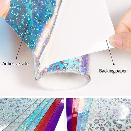 30.5cm x 100cm Gradient Self Adhesive Vinyl DIY Graphics for Home Window Decal Decor, Color: Colored Fish Scales-garmade.com