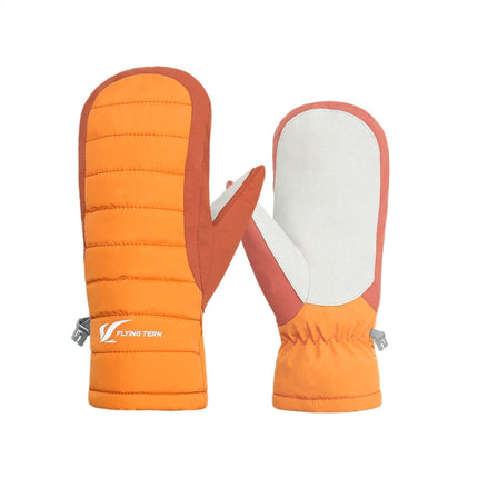 FLYING TERN 307 Outdoor Sports Fleece Waterproof Wear-resistant Children Gloves(Orange)-garmade.com