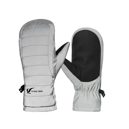 FLYING TERN 307 Outdoor Sports Fleece Waterproof Wear-resistant Children Gloves(Reflective Silver)-garmade.com