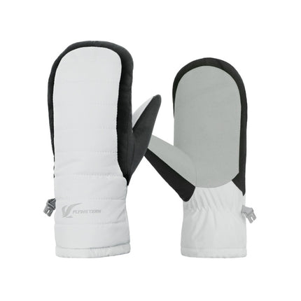 FLYING TERN 307 Outdoor Sports Fleece Waterproof Wear-resistant Children Gloves(White)-garmade.com