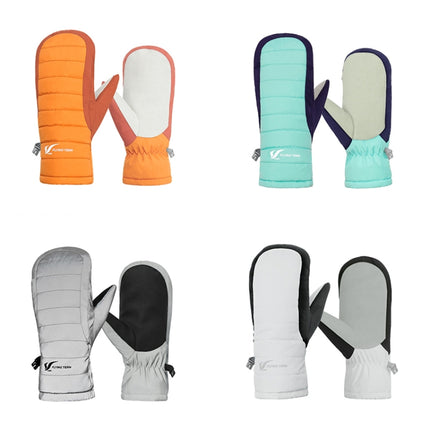 FLYING TERN 307 Outdoor Sports Fleece Waterproof Wear-resistant Children Gloves(Reflective Silver)-garmade.com