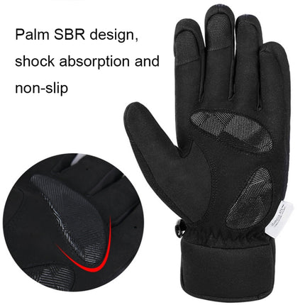 FLYING TERN 315 Thicken Cycling Windproof Warm Touch Screen Gloves, Size: L(Black Gray)-garmade.com