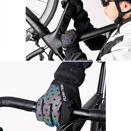 FLYING TERN 315 Thicken Cycling Windproof Warm Touch Screen Gloves, Size: M(Black Gray)-garmade.com