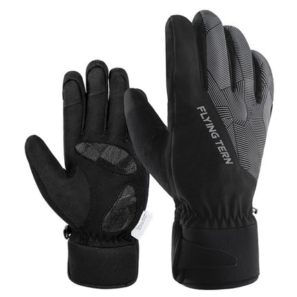 FLYING TERN 315 Thicken Cycling Windproof Warm Touch Screen Gloves, Size: L(Black Gray)-garmade.com