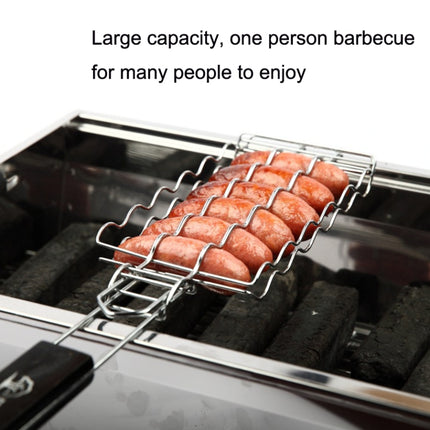 FOREST MASTER KW3008 Barbecue Sausage Stainless Steel Grill Mesh Outdoor Grill Barbecue Clip-garmade.com