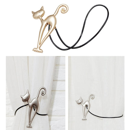 Long-leg Cat Curtain Buckle Free Punch Curtain Magnetic Buckle Strap(Red Bronze)-garmade.com