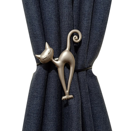 Long-leg Cat Curtain Buckle Free Punch Curtain Magnetic Buckle Strap(Red Bronze)-garmade.com