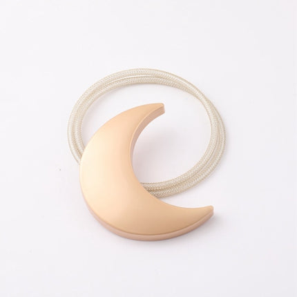 Metal Curtain Magnetic Buckle Tie Free Punch Moon Curtain Tie(Gold)-garmade.com