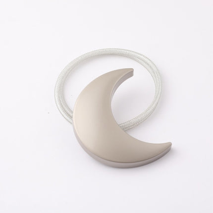 Metal Curtain Magnetic Buckle Tie Free Punch Moon Curtain Tie(Silver)-garmade.com