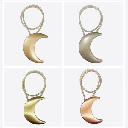 Metal Curtain Magnetic Buckle Tie Free Punch Moon Curtain Tie(Gold)-garmade.com