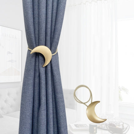 Metal Curtain Magnetic Buckle Tie Free Punch Moon Curtain Tie(Green Bronze)-garmade.com