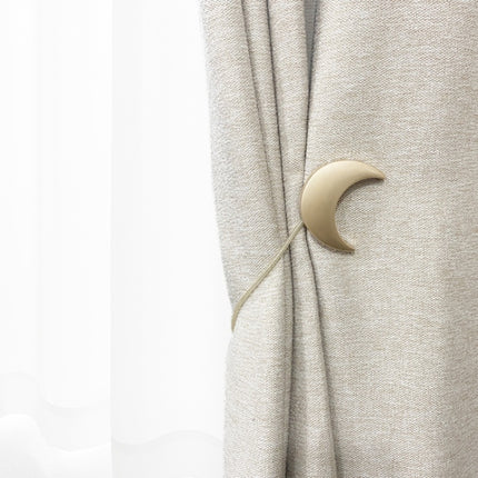 Metal Curtain Magnetic Buckle Tie Free Punch Moon Curtain Tie(Silver)-garmade.com