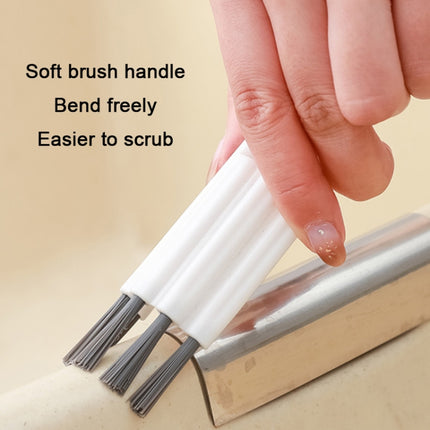 2 PCS Household Multifunctional Bendable Groove Crevice Cleaning Brush(Grey)-garmade.com