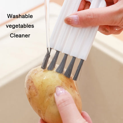 2 PCS Household Multifunctional Bendable Groove Crevice Cleaning Brush(Grey)-garmade.com