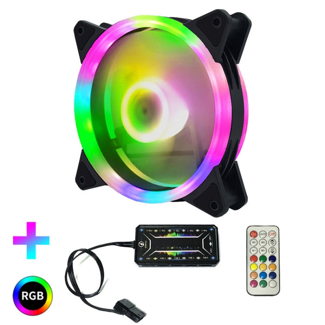 Computer CPU RGB luminous Radiator 1 Fan+Remote Control-garmade.com