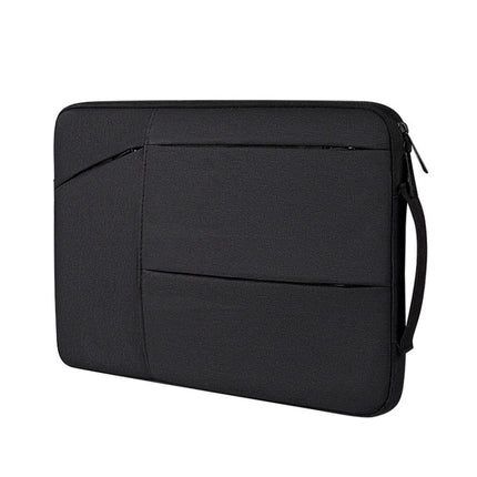 ST02 Large-capacity Waterproof Shock-absorbing Laptop Handbag, Size: 14.1-15.4 inches(Mysterious Black)-garmade.com