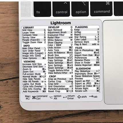 5 PCS PC Reference Keyboard Shortcut Sticker Adhesive for PC Laptop Desktop(Lightroom)-garmade.com