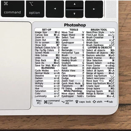5 PCS PC Reference Keyboard Shortcut Sticker Adhesive for PC Laptop Desktop(Photoshop)-garmade.com