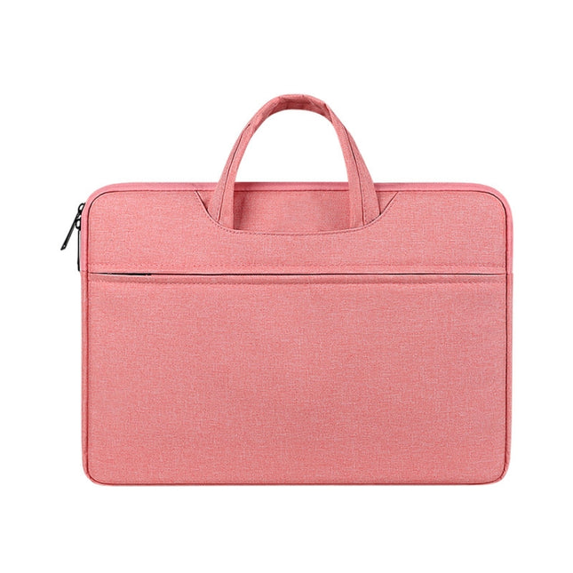 ST01 Large-Capacity Waterproof Shock-Absorbing Laptop Handbag, Size: 14.1-15.4 inches(Lady Pink)-garmade.com