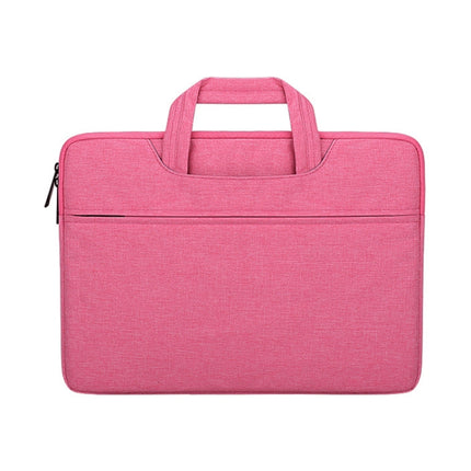 ST01 Large-Capacity Waterproof Shock-Absorbing Laptop Handbag, Size: 14.1-15.4 inches(Rose Pink)-garmade.com