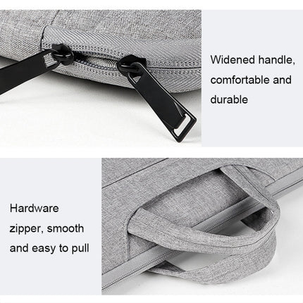 ST01 Large-Capacity Waterproof Shock-Absorbing Laptop Handbag, Size: 14.1-15.4 inches(Grey)-garmade.com