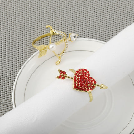 2 PCS Valentine Day Rose Alloy Napkin Ring, Specification: Z1010-1-garmade.com