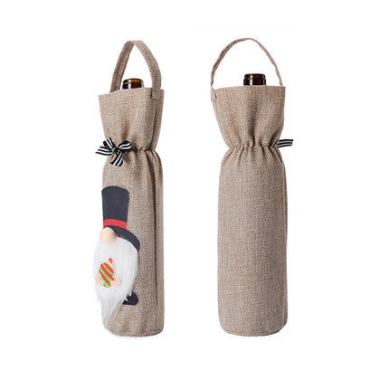 Christmas Decoration Supplies Tote Bottle Cover Champagne Red Wine Bag(Nordic Style)-garmade.com