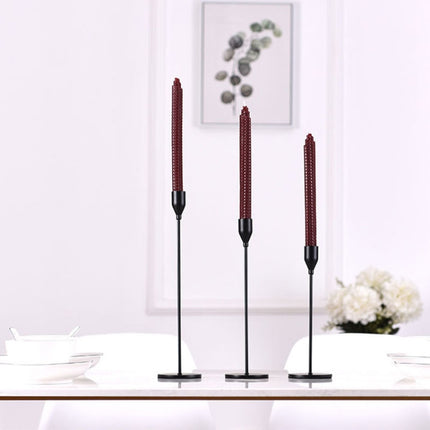 3 PCS / Set Home Decoration Wedding Wrought Iron Candle Holder, Style: Thin Bottom (Black)-garmade.com