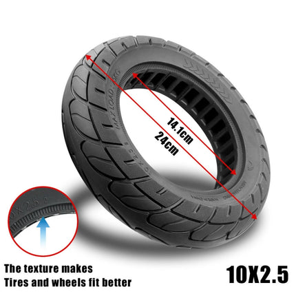 X0375 Electric Scooter 10 inch Explosion-proof Rubber Tire For Ninebot Max G30(Black)-garmade.com