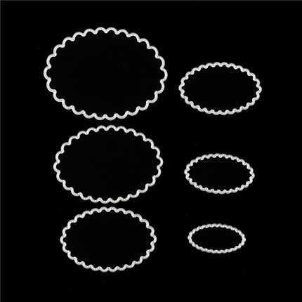2 Sets 6 In 1 DIY Lace Oval Decorative Knife Die Cutting Book Etching Carbon Steel Die-garmade.com